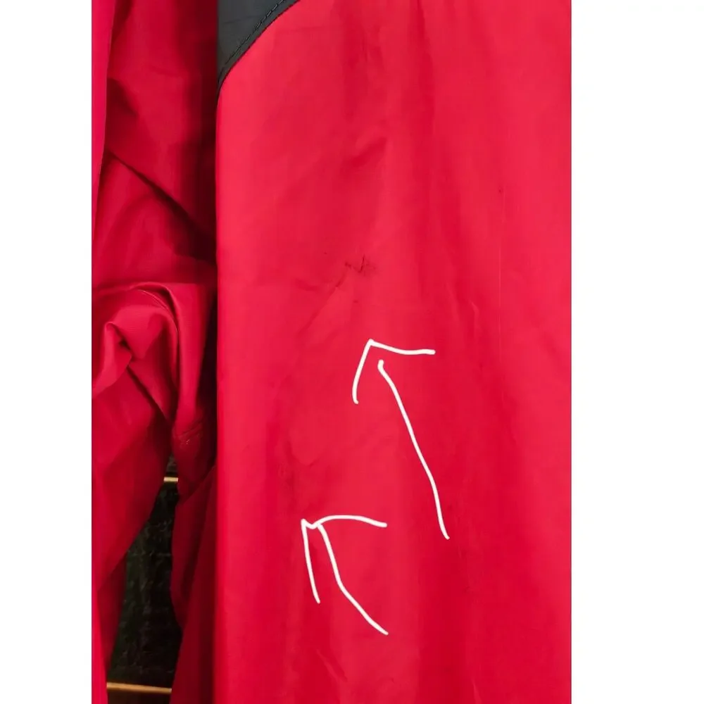 Columbia Windbreaker Hooded Mens Large Omni-shield  Packable Black & Red